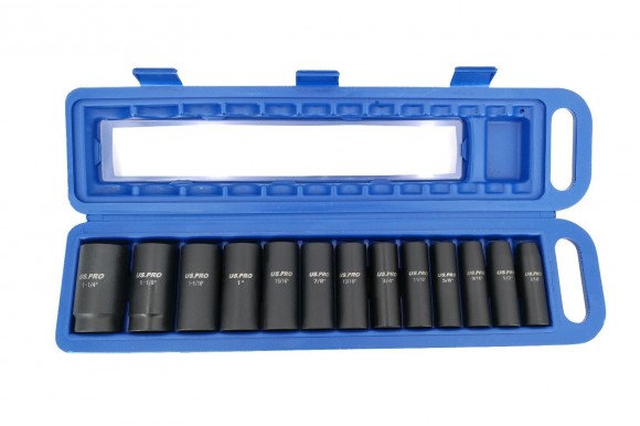 Krachtdoppenset diep 12-kant 1/2" SAE engelse maatvoering 13-delig